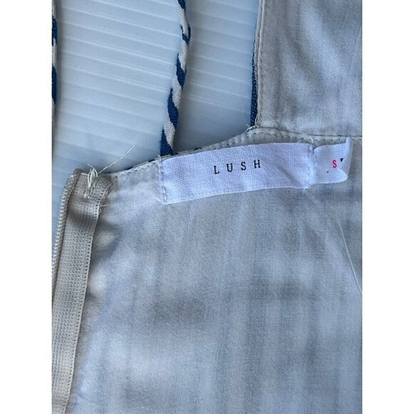 Lush Womens White Blue Striped Strappy Mini Dress Size S Preowned - Picture 5 of 12
